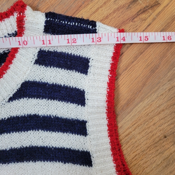 Keneth Too! Nautical Striped Sleeveless Sweater Size  L - Picture 10 of 14